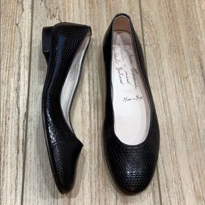 Paolo Black Leather Flats